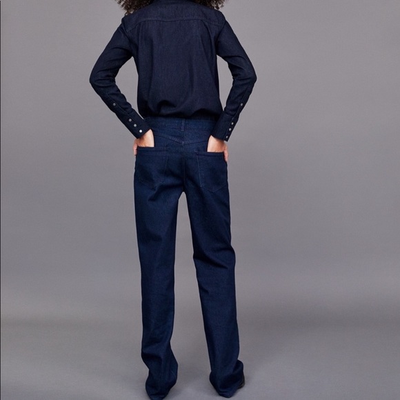 ZARA Heritage Straight Sunset Blue Denim Jeans 2 - Picture 6 of 14